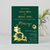 Sunflower Emerald or vert QR code Invitation (Debout devant)