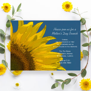 Sunflower en Blue Sky Moederdag Brunch Kaart