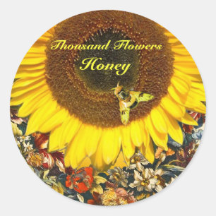 SUNFLOWER EN HONIJE BEDRIJFSTAKKEN RONDE STICKER