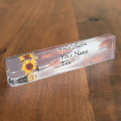 SUNFLOWER EN PINK SUMMER SUNSET NAAMBORDJE (Zijkant)