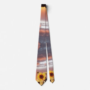 SUNFLOWER EN PINK SUMMER SUNSET STROPDAS