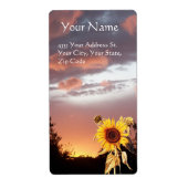 SUNFLOWER EN SUMMER SUNSET ETIKET (Voorkant)