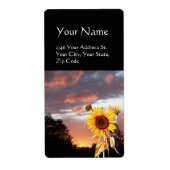 SUNFLOWER EN SUMMER SUNSET ETIKET (Voorkant)