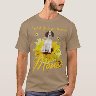 Sunflower English Springer Spaniel mam Hondenliefh T-shirt