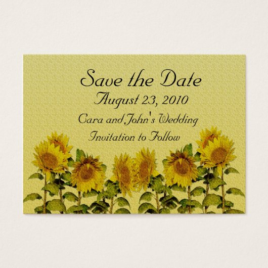Sunflower Enregistrer la carte Date (Devant)