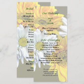 Sunflower et Daisies Programme de mariage (Devant / Derrière)