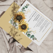 Sunflower Eucalyptus Bridal Showuitnodiging Briefpapier