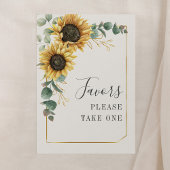 Sunflower Eucalyptus Faveurs Carte Mariage