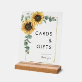 Sunflower Eucalyptus Floral Cartes de mariage et c (Angle)
