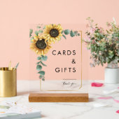 Sunflower Eucalyptus Floral Cartes de mariage et c (Mariage)
