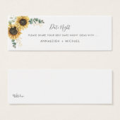 Sunflower Eucalyptus Floral Mariage Date Nuit (Devant & derrière)