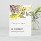 SUNFLOWER EUCALYPTUS FLORAL WEDDING CHANDING DATUM KAART (Staand voorkant)