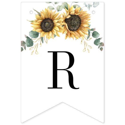 Sunflower Eucalyptus Greenery Boho Vrijgezellenfee Vlaggetjes (Derde vlag)