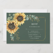 Sunflower Eucalyptus Greenery Wedding Carte RSVP (Devant)