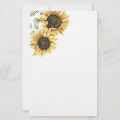 Sunflower Eucalyptus Greenery Wedding Invitation (Achterkant)