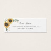Sunflower Eucalyptus Mariage Date Jar de nuit Cart (Devant)