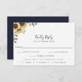 Sunflower Eucalyptus Mariage RSVP Carte de choix d (Devant / Derrière)