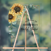 Sunflower Eucalyptus Script Fête des mariées Bienv (Neutre)