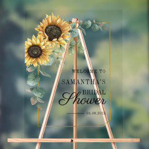 Sunflower Eucalyptus Script Fête des mariées Bienv