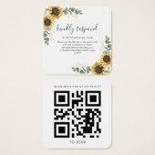 Sunflower Eucalyptus Site Mariage QR Code RSVP (Devant & derrière)
