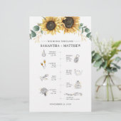 Sunflower Eucalyptus Weduwprogramma Briefpapier (Staand voorkant)