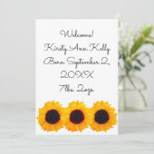 Sunflower Faire-part de naissance jaune 4Kate (Debout devant)