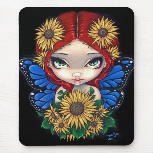 "Sunflower Fairy" Mousepad Muismat (Voorkant)