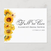 Sunflower Fall Floral Fête des mariées Cartes de c (Dos)