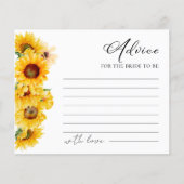 Sunflower Fall Floral Fête des mariées Cartes de c (Devant)