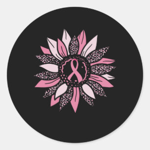 Sunflower Family Matching Breast Cancer Awareness Ronde Sticker