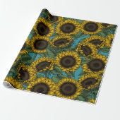Sunflower field cadeaupapier (Uitgerold)