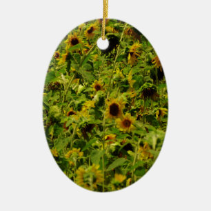 Sunflower field keramisch ornament
