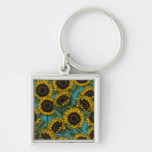 Sunflower field sleutelhanger