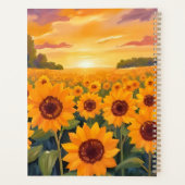 Sunflower Field Sunset Landscape Painting Planner (Achterkant)