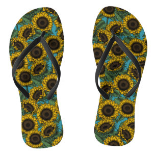 Sunflower field teenslippers