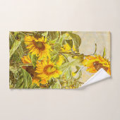 Sunflower Field Vintage Green Yellow Country (Serviette à main)