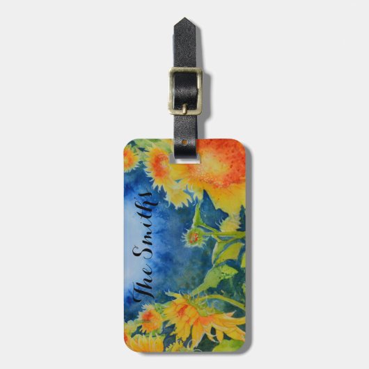 Sunflower Field's Forever Monogram Bagagelabel (Voorkant verticaal)