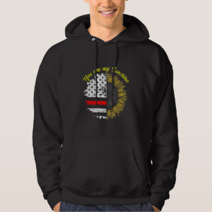 Sunflower Fireman American Sunshine Red Line Hero Hoodie