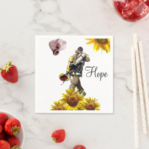 Sunflower Fireman Paper Napkins Servet