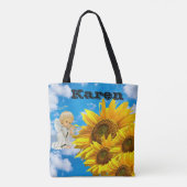 Sunflower Floral Babel Angel Sky Sac fourre-tout (Dos)