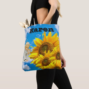 Sunflower Floral Babel Angel Sky Sac fourre-tout