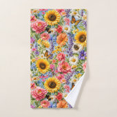 Sunflower Floral Bathroom Towel Set (Serviette à main)
