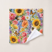 Sunflower Floral Bathroom Towel Set (Gant de toilette)