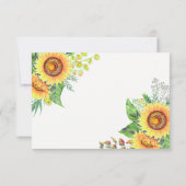 Sunflower Floral Bébé's Breath Rustic Wedding RSVP (Dos)