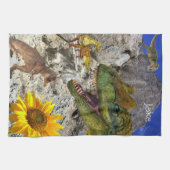 Sunflower Floral Dinosaur Kitchen Towel Theedoek (Horizontaal)