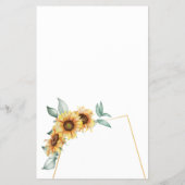 Sunflower Floral Greenery Geometric Save the Date Flyer (Achterkant)
