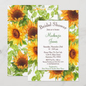 Sunflower Floral Jaune Invitation à la douche nupt (Devant / Derrière)