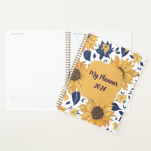 Sunflower Floral Planner Cover (Devant avec enveloppe)