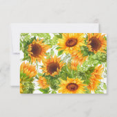 Sunflower Floral RSVP Réponse du Mariage avec repa (Dos)