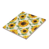 Sunflower Floral Seamless Pattern Bright Yellow Tegeltje (Zijkant)